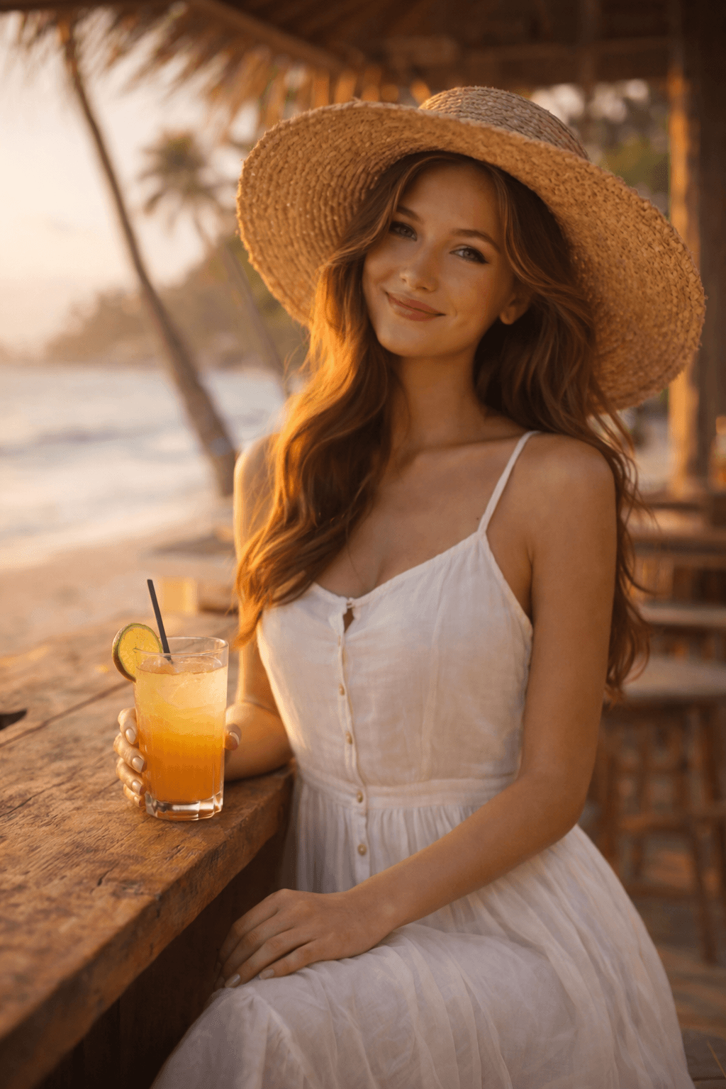 Luna at the beach bar
