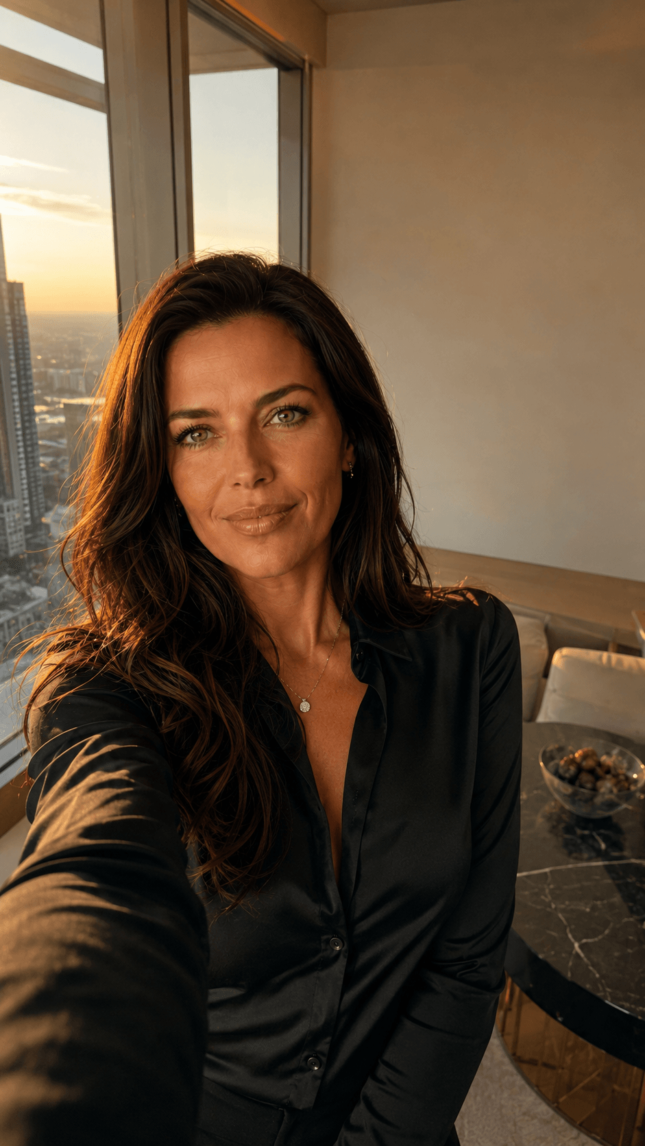 Victoria AI companion in luxury lounge